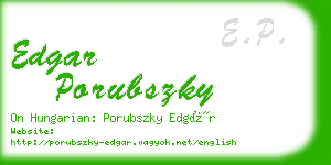 edgar porubszky business card
